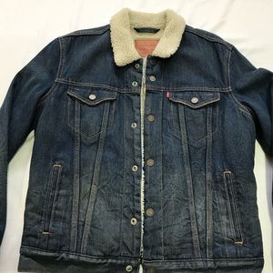 Mens Levis’s Sherpa Jacket Sz M Blue